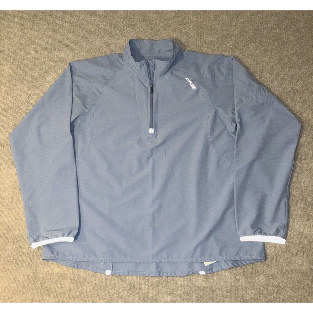 Reebok Pullover Runners Jacket Women Large Blue Quarter Zip Lightweight